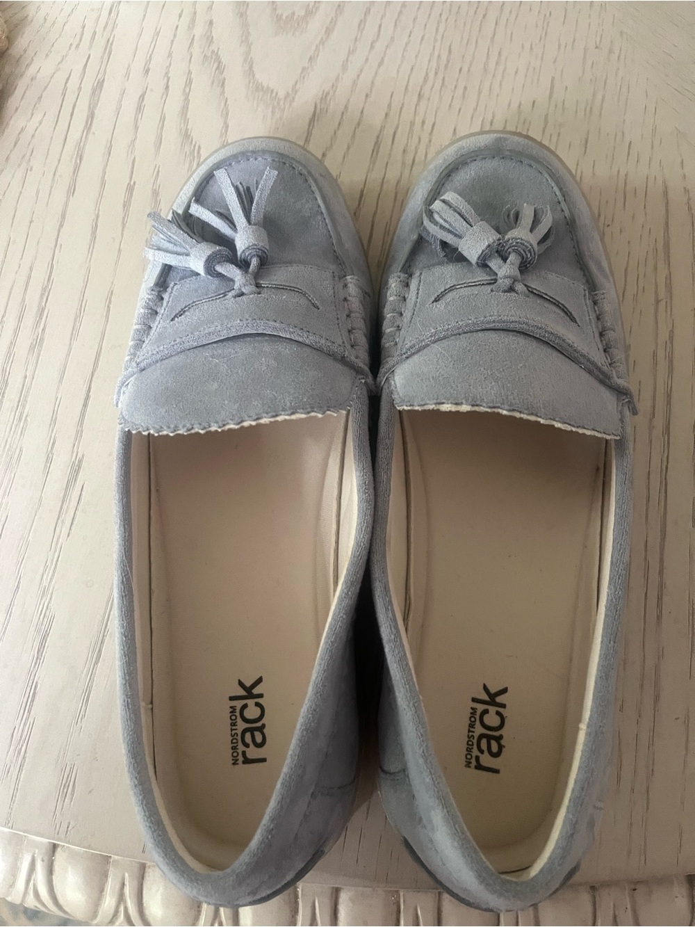 Nordstrom Rack Suede Tassel Loafers in Light Blue